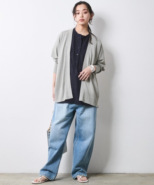 CHIC STYLE(シックスタイル)の「【セットアップ対応】衿リブハーフスリーブブラウス<大きいサイズ有>シックスタイル(シャツ/ブラウス・レディース・ネイビー/オフホワイト/モカ・3L/LL/L/M/5L/4L)」の19枚目の写真
