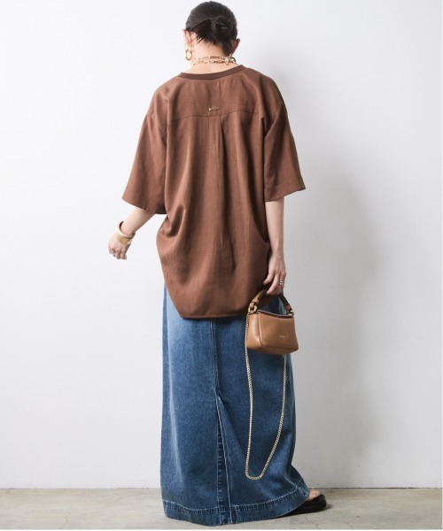 CHIC STYLE(シックスタイル)の「【セットアップ対応】衿リブハーフスリーブブラウス<大きいサイズ有>シックスタイル(シャツ/ブラウス・レディース・ネイビー/オフホワイト/モカ・3L/LL/L/M/5L/4L)」の9枚目の写真