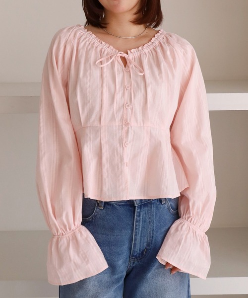 マーキュリー完売＊新品タグ付き2WAYブラウス　ピンク MERCURYDUO（マーキュリーデュオ） ブラウス シャツ シフォンロング