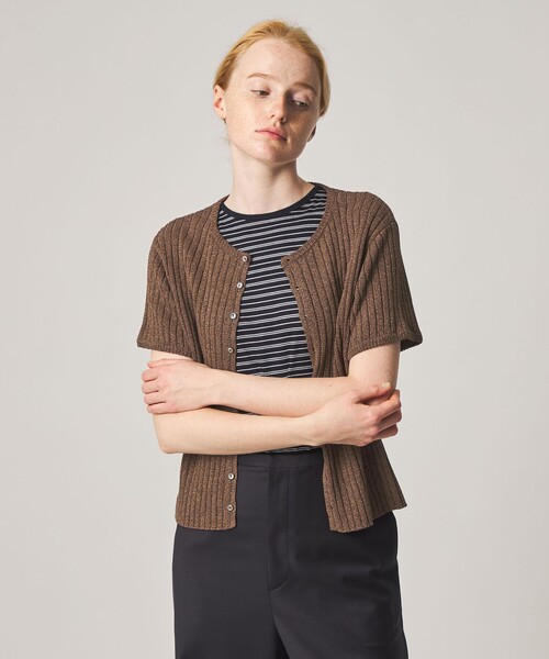 Steven Alan＞リブ ショートスリーブ カーディガン（カーディガン
