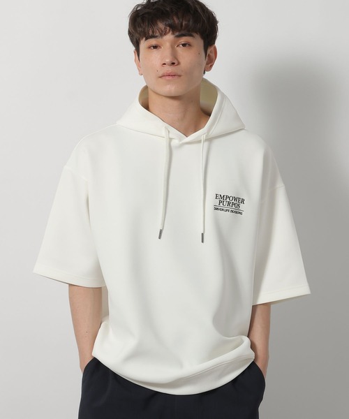 LAKOLE(ラコレ)の「ダンボールロゴパーカー / 660840(パーカー・メンズ・ホワイト/ブラック/ダークオリーブ・MEDIUM/LARGE)」の1枚目の写真
