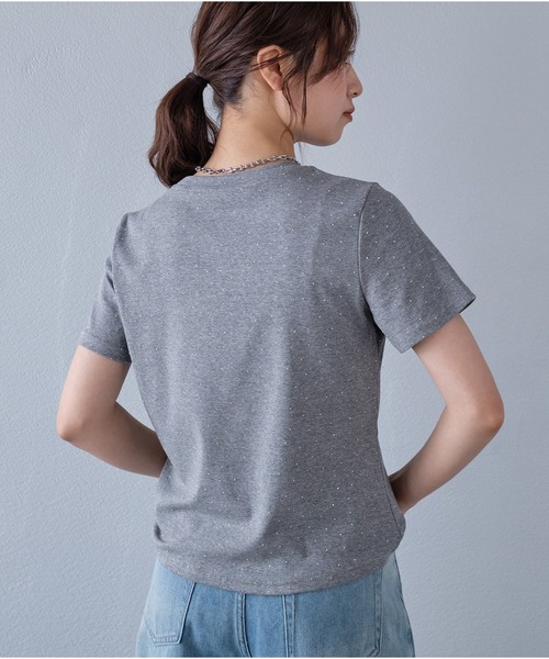 murea(ミュレア)の「クロップド丈ラインストーン半袖Tシャツ(Tシャツ/カットソー・レディース・ホワイト/ブラック/グレー・FREE)」の7枚目の写真