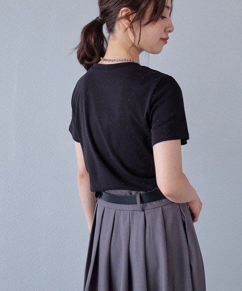 murea(ミュレア)の「クロップド丈ラインストーン半袖Tシャツ(Tシャツ/カットソー・レディース・ホワイト/ブラック/グレー・FREE)」の19枚目の写真