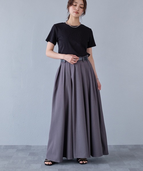 murea(ミュレア)の「クロップド丈ラインストーン半袖Tシャツ(Tシャツ/カットソー・レディース・ホワイト/ブラック/グレー・FREE)」の20枚目の写真