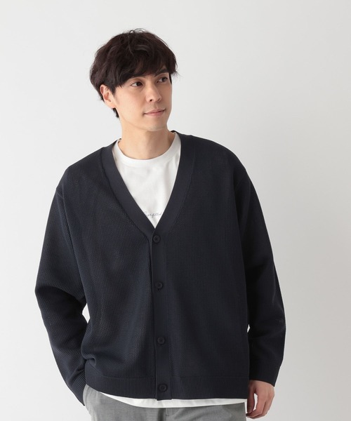 GLOBAL WORK(グローバルワーク)の「トクトク2setメッシュカーデ/半袖Tシャツ/661585(カーディガン/ボレロ・メンズ・オフホワイト/チャコールグレー/カーキ/グレー系その他/スカイブルー/ネイビー・MEDIUM/SMALL/X-LARGE/LARGE)」の6枚目の写真
