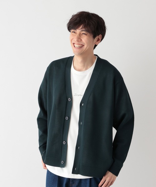 GLOBAL WORK(グローバルワーク)の「トクトク2setメッシュカーデ/半袖Tシャツ/661585(カーディガン/ボレロ・メンズ・オフホワイト/チャコールグレー/カーキ/グレー系その他/スカイブルー/ネイビー・MEDIUM/SMALL/X-LARGE/LARGE)」の4枚目の写真