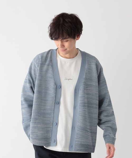 GLOBAL WORK(グローバルワーク)の「トクトク2setメッシュカーデ/半袖Tシャツ/661585(カーディガン/ボレロ・メンズ・オフホワイト/チャコールグレー/カーキ/グレー系その他/スカイブルー/ネイビー・MEDIUM/SMALL/X-LARGE/LARGE)」の5枚目の写真