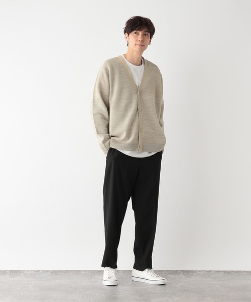GLOBAL WORK(グローバルワーク)の「トクトク2setメッシュカーデ/半袖Tシャツ/661585(カーディガン/ボレロ・メンズ・オフホワイト/チャコールグレー/カーキ/グレー系その他/スカイブルー/ネイビー・MEDIUM/SMALL/X-LARGE/LARGE)」の13枚目の写真