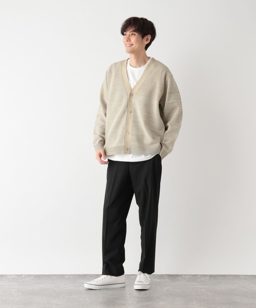 GLOBAL WORK(グローバルワーク)の「トクトク2setメッシュカーデ/半袖Tシャツ/661585(カーディガン/ボレロ・メンズ・オフホワイト/チャコールグレー/カーキ/グレー系その他/スカイブルー/ネイビー・MEDIUM/SMALL/X-LARGE/LARGE)」の14枚目の写真