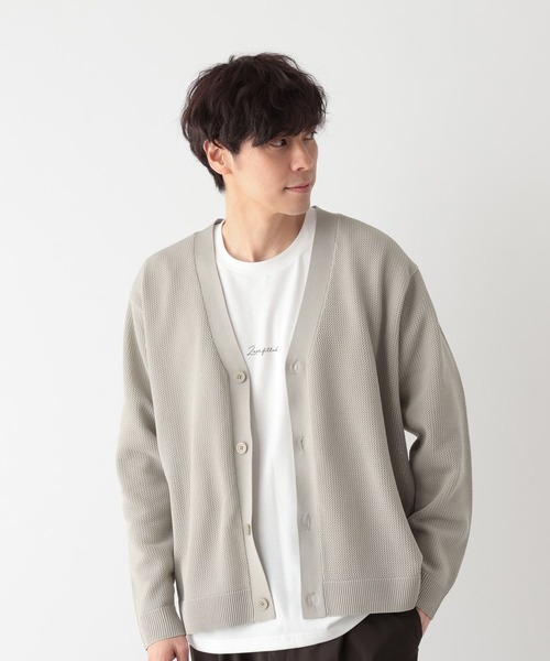 GLOBAL WORK(グローバルワーク)の「トクトク2setメッシュカーデ/半袖Tシャツ/661585(カーディガン/ボレロ・メンズ・オフホワイト/チャコールグレー/カーキ/グレー系その他/スカイブルー/ネイビー・MEDIUM/SMALL/X-LARGE/LARGE)」の22枚目の写真