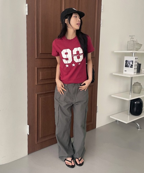 UNE MANSION(ユヌマンション)の「ヴィンテージ風ナンバリングデザインTシャツカットソー(Tシャツ/カットソー・レディース・レッド/ホワイト/ブラック・FREE)」の18枚目の写真