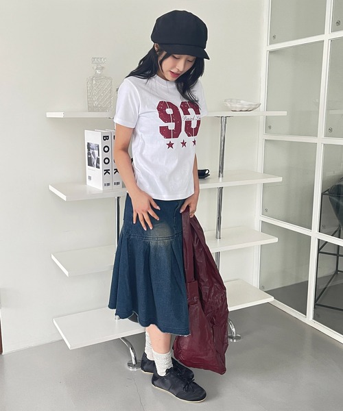 UNE MANSION(ユヌマンション)の「ヴィンテージ風ナンバリングデザインTシャツカットソー(Tシャツ/カットソー・レディース・レッド/ホワイト/ブラック・FREE)」の10枚目の写真