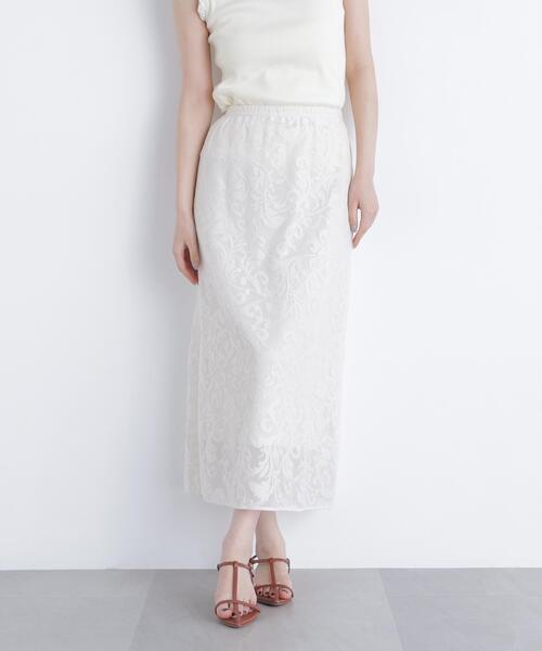 N.(N. Natural Beauty Basic)(エヌエヌナチュラルビューティーベーシック)の「フラワーメッシュ SETUP スカート(スカート・レディース・ブラウン/オフホワイト・フリ-)」の14枚目の写真