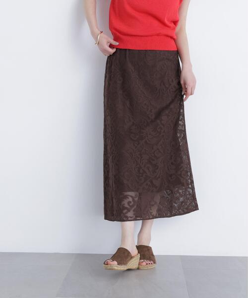 N.(N. Natural Beauty Basic)(エヌエヌナチュラルビューティーベーシック)の「フラワーメッシュ SETUP スカート(スカート・レディース・ブラウン/オフホワイト・フリ-)」の22枚目の写真