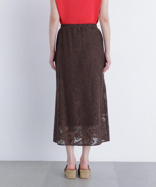 N.(N. Natural Beauty Basic)(エヌエヌナチュラルビューティーベーシック)の「フラワーメッシュ SETUP スカート(スカート・レディース・ブラウン/オフホワイト・フリ-)」の7枚目の写真