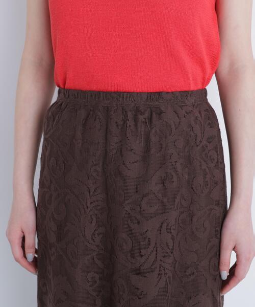 N.(N. Natural Beauty Basic)(エヌエヌナチュラルビューティーベーシック)の「フラワーメッシュ SETUP スカート(スカート・レディース・ブラウン/オフホワイト・フリ-)」の8枚目の写真