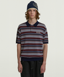 Script Knit Polo Navy