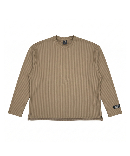 PHERMENON(フェルメノン)の「ルーズフィットリブロングスリーブ - ブラウン(Tシャツ/カットソー・メンズ・ブラウン・1/2/3)」の5枚目の写真