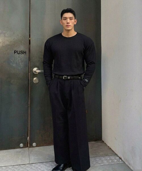 PHERMENON(フェルメノン)の「ルーズフィットリブロングスリーブ - ブラウン(Tシャツ/カットソー・メンズ・ブラウン・1/2/3)」の8枚目の写真