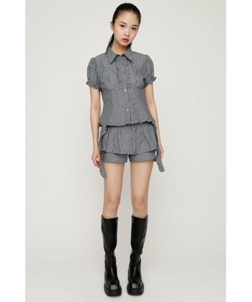 SLY(スライ)の「CHECK LAYERED S/PT チェックレイヤードショートパンツ 春服 夏服(スラックス・レディース・マルチ/ブラック・1/0)」の10枚目の写真