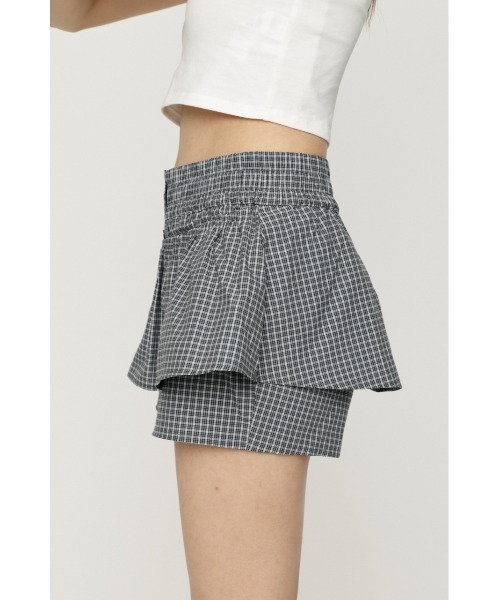 SLY(スライ)の「CHECK LAYERED S/PT チェックレイヤードショートパンツ 春服 夏服(スラックス・レディース・マルチ/ブラック・1/0)」の12枚目の写真