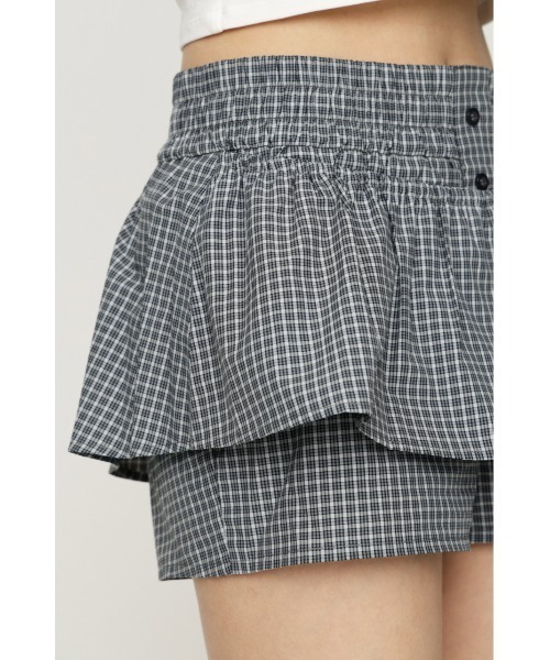 SLY(スライ)の「CHECK LAYERED S/PT チェックレイヤードショートパンツ 春服 夏服(スラックス・レディース・マルチ/ブラック・1/0)」の13枚目の写真