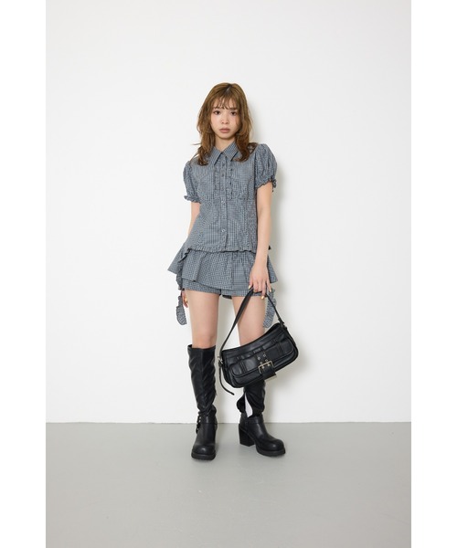 SLY(スライ)の「CHECK LAYERED S/PT チェックレイヤードショートパンツ 春服 夏服(スラックス・レディース・マルチ/ブラック・1/0)」の16枚目の写真