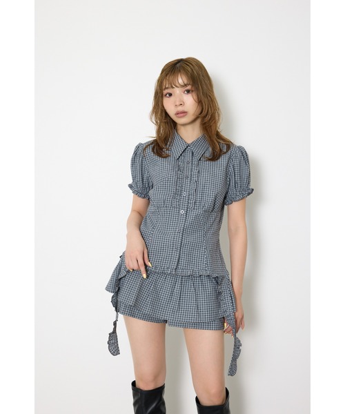 SLY(スライ)の「CHECK LAYERED S/PT チェックレイヤードショートパンツ 春服 夏服(スラックス・レディース・マルチ/ブラック・1/0)」の15枚目の写真