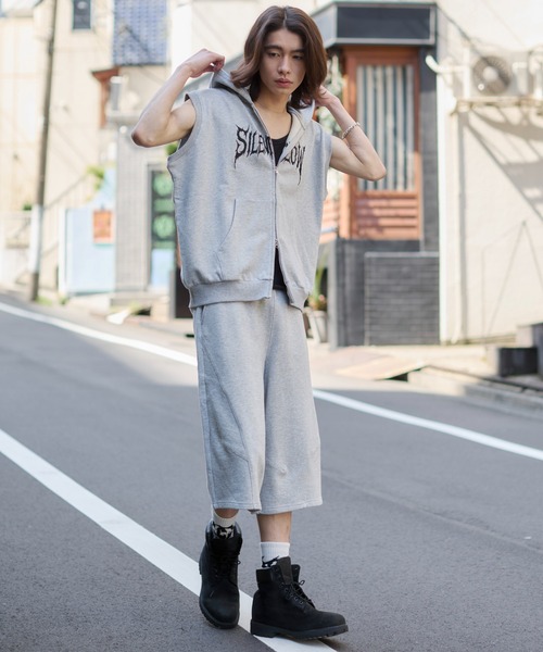 WEGO(ウィゴー)の「WEGO/バルーンスウェットショーツ(スウェットパンツ・メンズ・ブラック/杢グレー・LARGE/MEDIUM)」の4枚目の写真