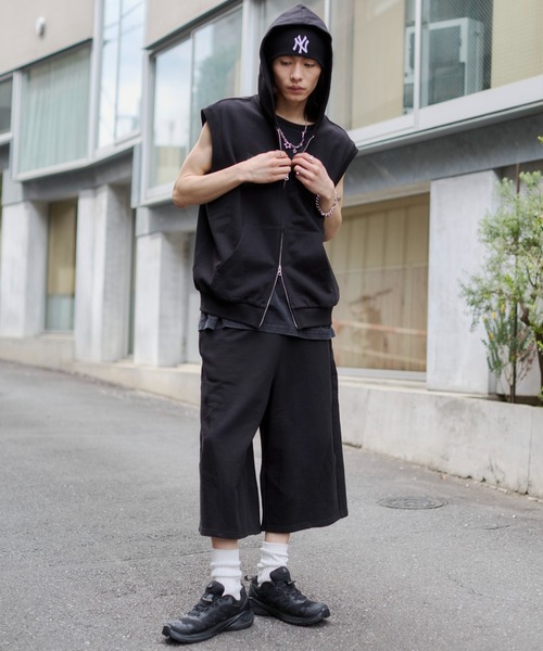 WEGO(ウィゴー)の「WEGO/バルーンスウェットショーツ(スウェットパンツ・メンズ・ブラック/杢グレー・LARGE/MEDIUM)」の3枚目の写真