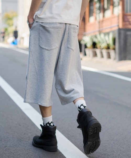 WEGO(ウィゴー)の「WEGO/バルーンスウェットショーツ(スウェットパンツ・メンズ・ブラック/杢グレー・LARGE/MEDIUM)」の6枚目の写真