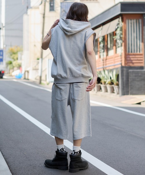 WEGO(ウィゴー)の「WEGO/バルーンスウェットショーツ(スウェットパンツ・メンズ・ブラック/杢グレー・LARGE/MEDIUM)」の9枚目の写真