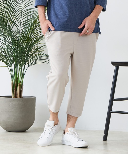 Blue Standard (ブルースタンダード)の「【BLUE STANDARD/ブルースタンダード】ドライリップル クロップドパンツ 7分丈 吸水速乾 ストレッチ イージーケア さらさら快適(スウェットパンツ・メンズ・グレー/ブラック・MEDIUM/LARGE/X-LARGE)」の2枚目の写真