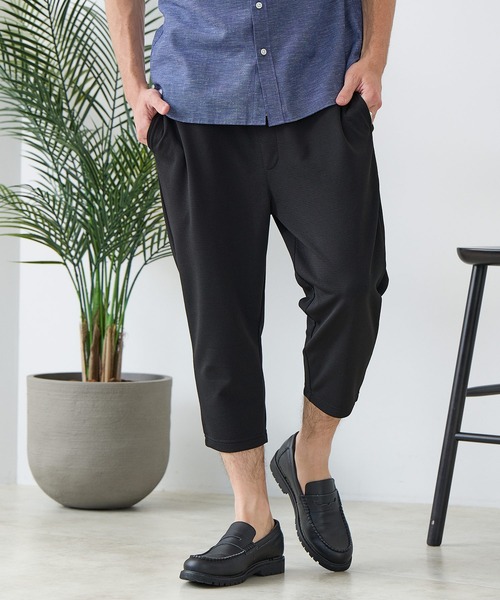 Blue Standard (ブルースタンダード)の「【BLUE STANDARD/ブルースタンダード】ドライリップル クロップドパンツ 7分丈 吸水速乾 ストレッチ イージーケア さらさら快適(スウェットパンツ・メンズ・グレー/ブラック・MEDIUM/LARGE/X-LARGE)」の1枚目の写真
