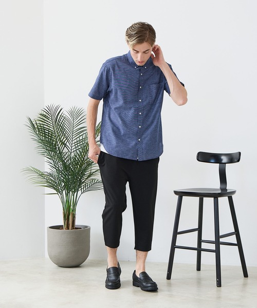Blue Standard (ブルースタンダード)の「【BLUE STANDARD/ブルースタンダード】ドライリップル クロップドパンツ 7分丈 吸水速乾 ストレッチ イージーケア さらさら快適(スウェットパンツ・メンズ・グレー/ブラック/ネイビー・MEDIUM/LARGE/X-LARGE)」の5枚目の写真