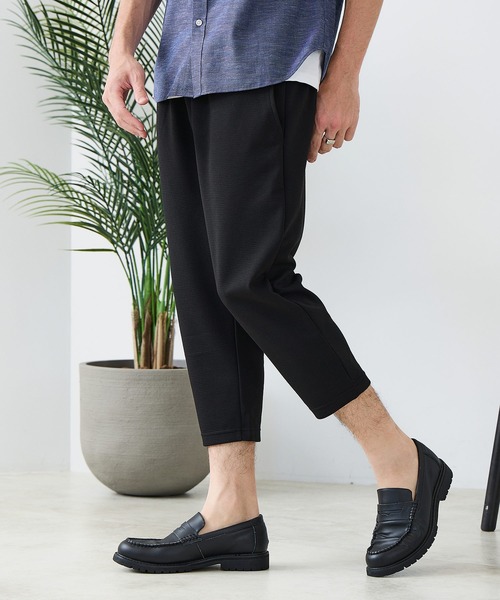 Blue Standard (ブルースタンダード)の「【BLUE STANDARD/ブルースタンダード】ドライリップル クロップドパンツ 7分丈 吸水速乾 ストレッチ イージーケア さらさら快適(スウェットパンツ・メンズ・グレー/ブラック/ネイビー・MEDIUM/LARGE/X-LARGE)」の9枚目の写真