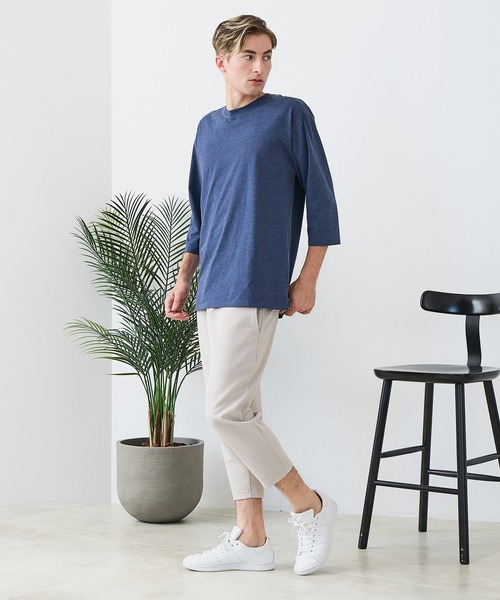 Blue Standard (ブルースタンダード)の「【BLUE STANDARD/ブルースタンダード】ドライリップル クロップドパンツ 7分丈 吸水速乾 ストレッチ イージーケア さらさら快適(スウェットパンツ・メンズ・グレー/ブラック/ネイビー・MEDIUM/LARGE/X-LARGE)」の14枚目の写真