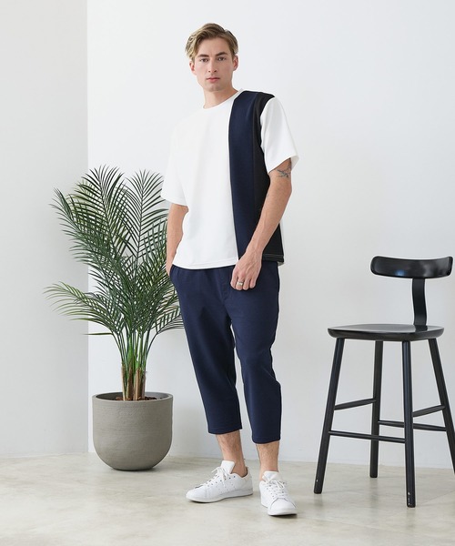 Blue Standard (ブルースタンダード)の「【BLUE STANDARD/ブルースタンダード】ドライリップル クロップドパンツ 7分丈 吸水速乾 ストレッチ イージーケア さらさら快適(スウェットパンツ・メンズ・グレー/ブラック/ネイビー・MEDIUM/LARGE/X-LARGE)」の20枚目の写真