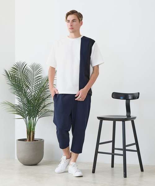 Blue Standard (ブルースタンダード)の「【BLUE STANDARD/ブルースタンダード】ドライリップル クロップドパンツ 7分丈 吸水速乾 ストレッチ イージーケア さらさら快適(スウェットパンツ・メンズ・グレー/ブラック/ネイビー・MEDIUM/LARGE/X-LARGE)」の21枚目の写真