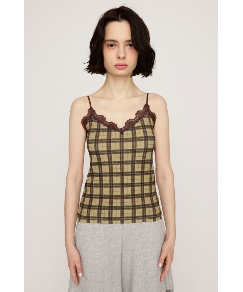 SLY(スライ)の「LIMITED ITEM CHECK PRINT LACE CAMI チェックプリントレースキャミ 春服 夏服(キャミソール・レディース・ベージュ系その他/ブラック系その他2・FREE)」の11枚目の写真