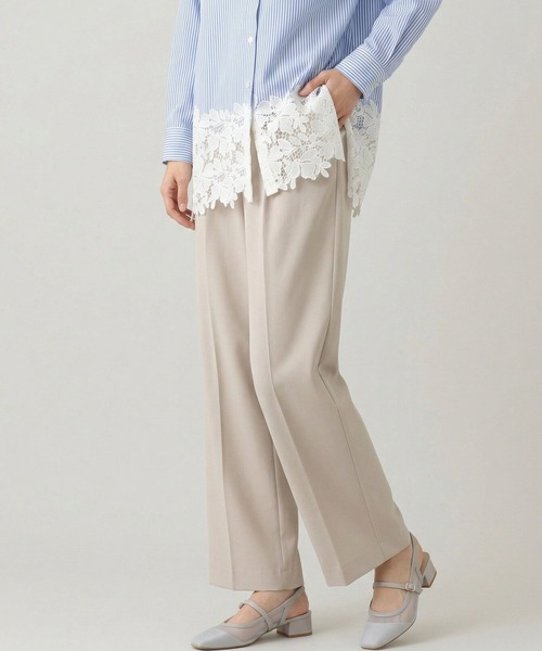GLOBAL WORK(グローバルワーク)の「ウツクシDRYワイドストレートパンツ/636547(その他パンツ・レディース・チャコールグレー/グレイッシュベージュ/ブラック/ダークブルー/ダークブラウン・S-Long/XX-LARGE/L-Long/LARGE/X-SMALL/MEDIUM/SMALL/M-Long/X-LARGE/XL-Long)」の5枚目の写真