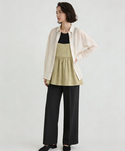 GLOBAL WORK(グローバルワーク)の「ウツクシDRYワイドストレートパンツ/636547(その他パンツ・レディース・チャコールグレー/グレイッシュベージュ/ブラック/ダークブルー/ダークブラウン・S-Long/XX-LARGE/L-Long/LARGE/X-SMALL/MEDIUM/SMALL/M-Long/X-LARGE/XL-Long)」の18枚目の写真