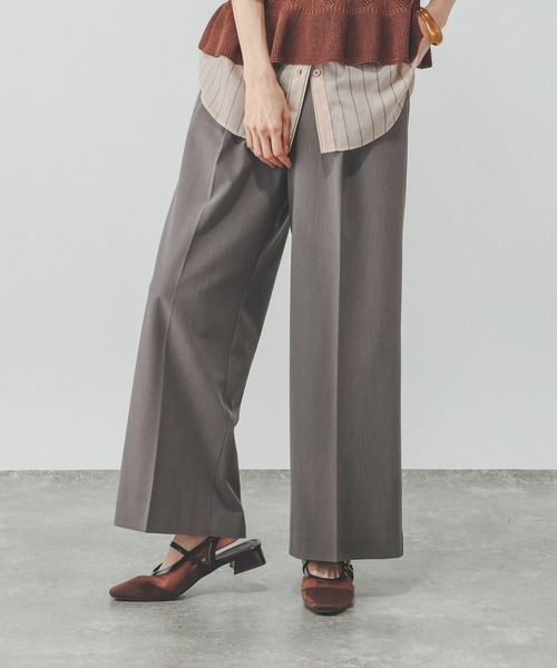 GLOBAL WORK(グローバルワーク)の「ウツクシDRYワイドストレートパンツ/636547(その他パンツ・レディース・チャコールグレー/グレイッシュベージュ/ブラック/ダークブルー/ダークブラウン・S-Long/XX-LARGE/L-Long/LARGE/X-SMALL/MEDIUM/SMALL/M-Long/X-LARGE/XL-Long)」の15枚目の写真