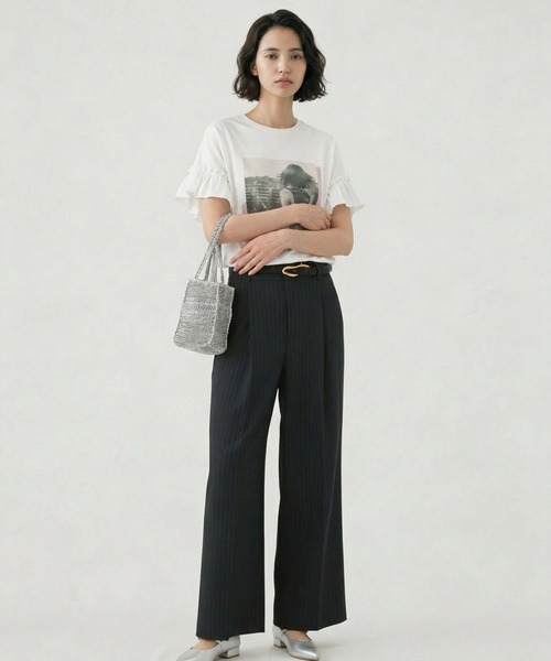 GLOBAL WORK(グローバルワーク)の「ウツクシDRYワイドストレートパンツ/636547(その他パンツ・レディース・チャコールグレー/グレイッシュベージュ/ブラック/ダークブルー/ダークブラウン・S-Long/XX-LARGE/L-Long/LARGE/X-SMALL/MEDIUM/SMALL/M-Long/X-LARGE/XL-Long)」の16枚目の写真