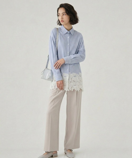 GLOBAL WORK(グローバルワーク)の「ウツクシDRYワイドストレートパンツ/636547(その他パンツ・レディース・チャコールグレー/グレイッシュベージュ/ブラック/ダークブルー/ダークブラウン・S-Long/XX-LARGE/L-Long/LARGE/X-SMALL/MEDIUM/SMALL/M-Long/X-LARGE/XL-Long)」の22枚目の写真