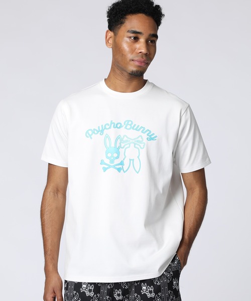 Psycho Bunny(サイコバニー)の「ネオンアートワーク クールマックス Tシャツ(Tシャツ/カットソー・メンズ・ブラック/ライトブルー/ホワイト・LARGE/MEDIUM/SMALL/X-LARGE)」の1枚目の写真