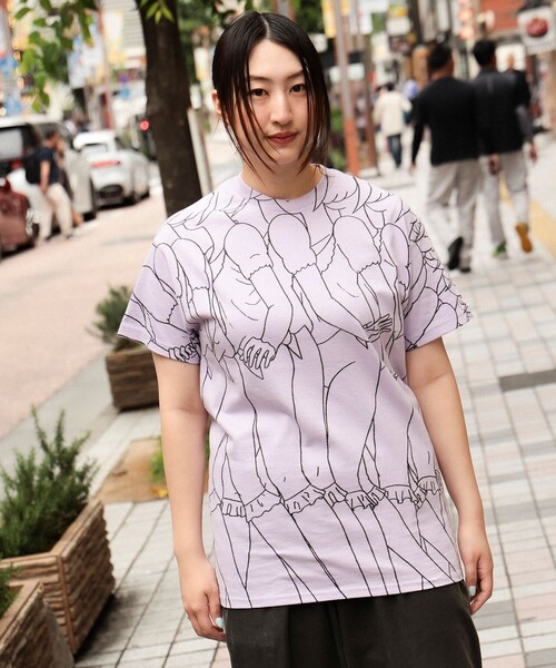 TOKYO CULTUART by BEAMS(トウキョウカルチャートバイビームス)の「水野健一郎 / 仮想世紀エレベーション T-Shirt(Tシャツ/カットソー・レディース・ラベンダー/グリーン系その他・MEDIUM/SMALL/X-LARGE/LARGE)」の4枚目の写真