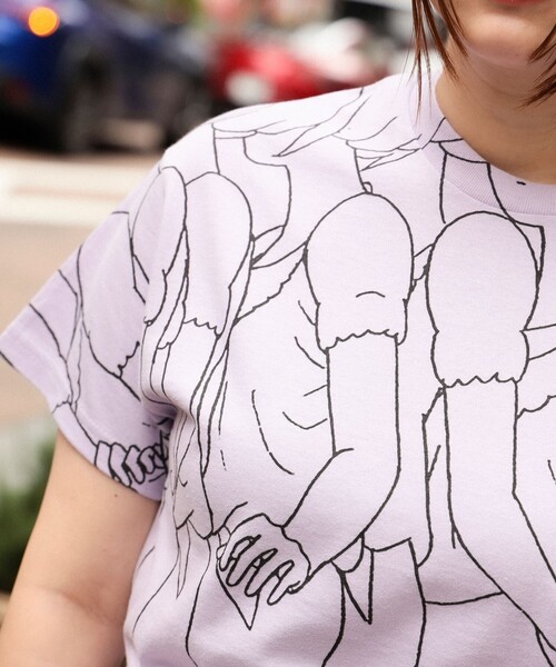 TOKYO CULTUART by BEAMS(トウキョウカルチャートバイビームス)の「水野健一郎 / 仮想世紀エレベーション T-Shirt(Tシャツ/カットソー・レディース・ラベンダー/グリーン系その他・MEDIUM/SMALL/X-LARGE/LARGE)」の7枚目の写真