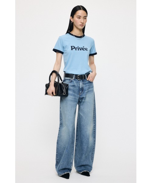 MOUSSY(マウジー)の「PRIVEE RINGER Tシャツ(Tシャツ/カットソー・レディース・ライトイエロー/ネイビー/ブルー・FREE)」の6枚目の写真