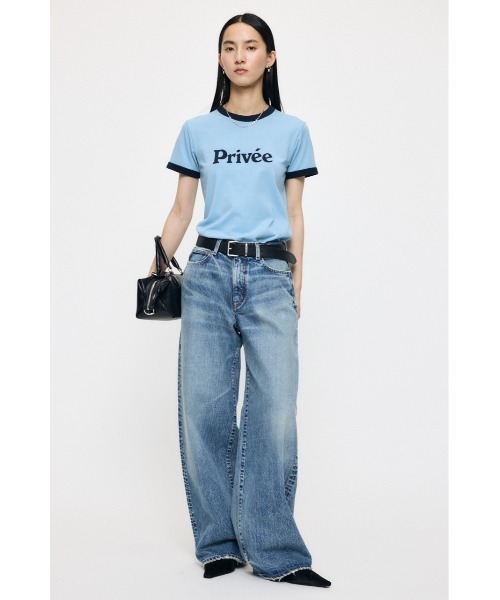 MOUSSY(マウジー)の「PRIVEE RINGER Tシャツ(Tシャツ/カットソー・レディース・ライトイエロー/ネイビー/ブルー・FREE)」の7枚目の写真
